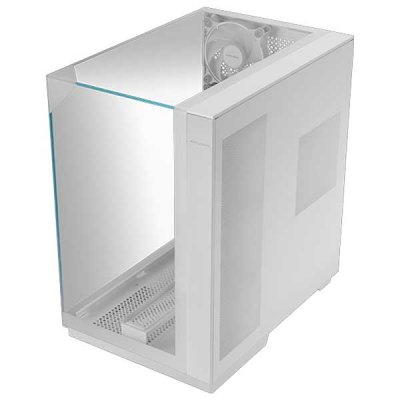 MARS GAMING  Mc-3gf Tour Atx Triple Verre Tremp&eacute; 2 Ventilateurs Argb 120mm Usb-c Blanc
