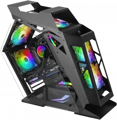 MARS GAMING  mc61 cristal templado usb 3. 2 negra