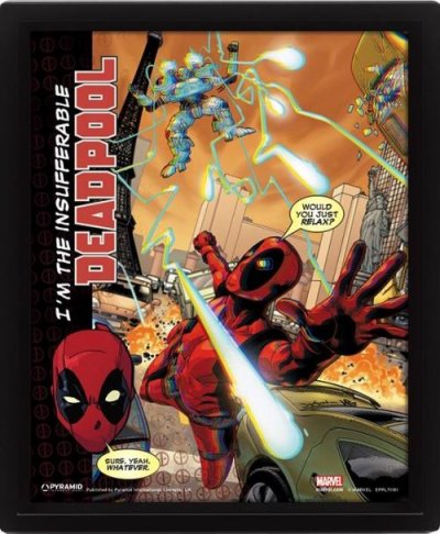MARVEL  Cadre Mural Deadpool 3D Lenticulaire, 40cm x 24cm