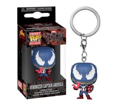 FUNKO Marvel venom - porte-cl&eacute;s pocket pop! Captain america 4 cm