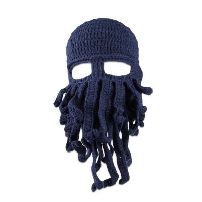TOTALCADEAU Masque cagoule pieuvre &agrave; tentacules pour d&eacute;guisement bleu marine