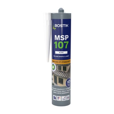 BOSTIK Mastic de fixation et d'&eacute;tanch&eacute;it&eacute; MSP 107  - 290 ml - Blanc
