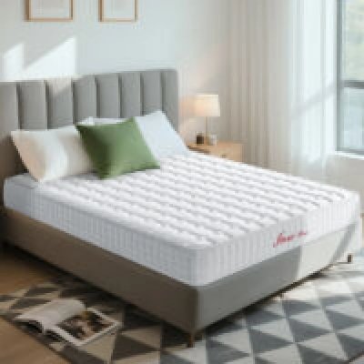 INRE Matelas 140x190 cm  Ressorts Ensaches, Mousse &agrave; M&eacute;moire de Forme, &Eacute;paisseur 24cm, Confort Ferme