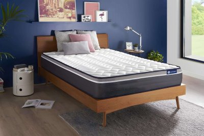 ACTISOM Matelas 200x200 ressorts ensach&eacute;s et m&eacute;moire de forme  - Actiflex plus