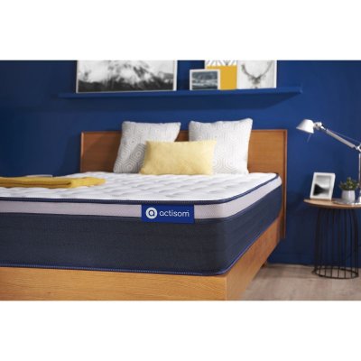 ACTISOM Matelas 80x200 ressorts ensach&eacute;s et m&eacute;moire de forme  - Actiflex max