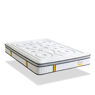 BELLECOUR Matelas &agrave; ressorts ensach&eacute;s et m&eacute;moire de forme - Blanc - 140 x 190 cm