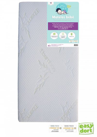 EASY DORT Matelas b&eacute;b&eacute; en Bambou pour lit 50x100 cm