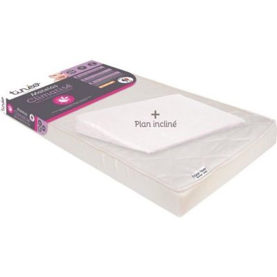 TINEO Matelas climatis&eacute; 60x120 cm + plan inclin&eacute; 15&deg; (lot)