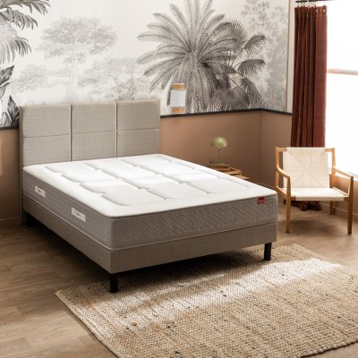 EPEDA Matelas ressorts ensach&eacute;s, m&eacute;moire de forme et laine L&acute;ESCAPADE