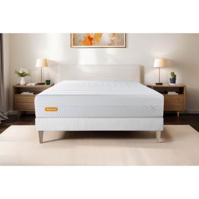 SEPTNUITS Matelas + sommier 140x190 m&eacute;moire de forme Ensemble Memo bio 140x190 cm