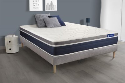 ACTISOM Matelas + sommier 160x200 ressorts ensach&eacute;s et m&eacute;moire de forme  - Actiflex confort