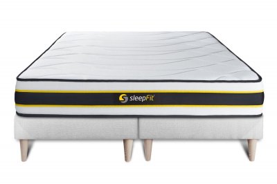 SLEEPFIT Matelas + sommier 160x200 ressorts ensach&eacute;s et m&eacute;moire de forme  Flexy
