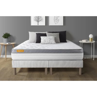 SEPTNUITS Matelas + sommier 180x200 m&eacute;moire de forme Ensemble Memo zen 180x200 cm