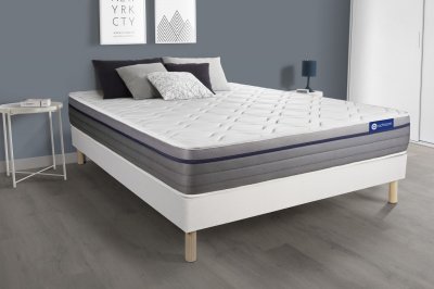 ACTISOM Matelas + sommier 180x200 ressorts ensach&eacute;s et m&eacute;moire de forme  - Actiflex zen