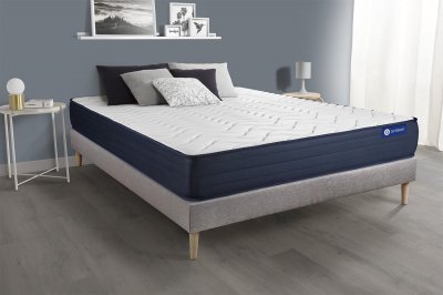 ACTISOM Matelas + sommier 200x200 ressorts ensach&eacute;s et m&eacute;moire de forme  - Actiflex life