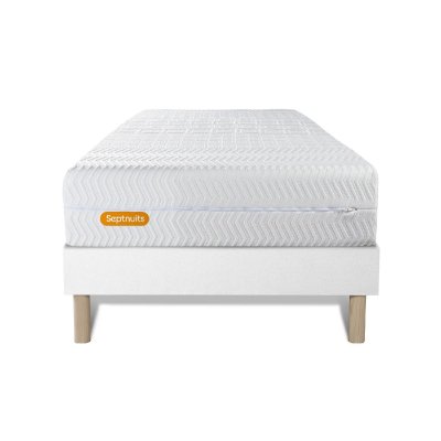 SEPTNUITS Matelas + sommier 90x190 m&eacute;moire de forme Ensemble Memo bio 90x190 cm