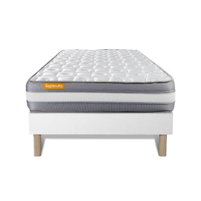 SEPTNUITS Matelas + sommier 90x190 m&eacute;moire de forme Ensemble Memo plus 90x190 cm
