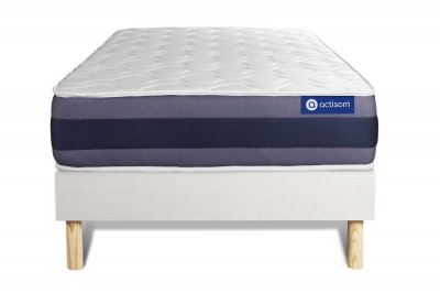 ACTISOM Matelas + sommier 90x190 ressorts ensach&eacute;s et m&eacute;moire de forme  - Actiflex morpho