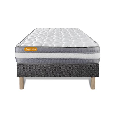 SEPTNUITS Matelas + sommier 90x200 m&eacute;moire de forme Ensemble Memo plus 90x200 cm