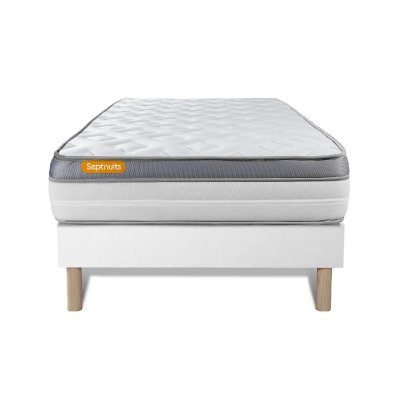 SEPTNUITS Matelas + sommier 90x200 m&eacute;moire de forme Ensemble Memo zen 90x200 cm