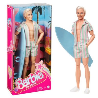 BARBIE Mattel  The Movie poup&eacute;e Ken Wearing Pastel Striped Beach Match