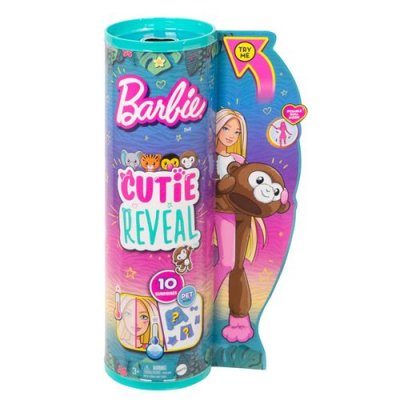 BARBIE Mattel Games Cutie Reveal Amigos De La Jungla Mono Series Doll Rose