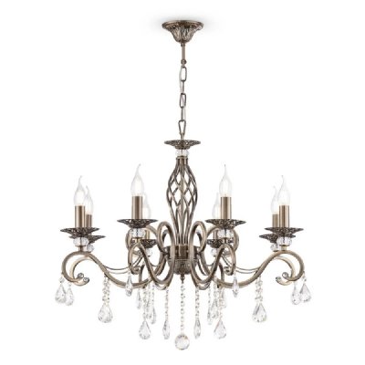 MAYTONI  Grace lustre &agrave; 8 lampes laiton/blanc
