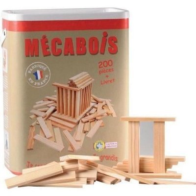 MECABOIS  Baril Jeux De Constructions Planchettes En Bois