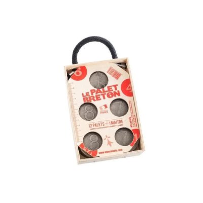 MECABOIS  Jeu Le palet Breton - 12 palets + 1 maitre - Fabrique en France