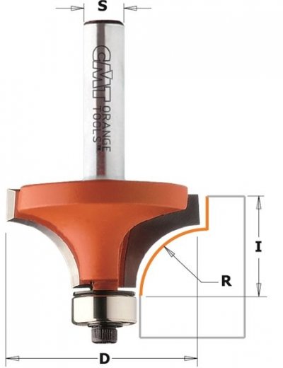 CMT M&egrave;che Quart de rond carbure D=31.7x16 R=9.5 S=8 MFLS - 93831711