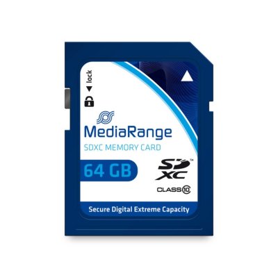 MEDIARANGE  - Carte m&eacute;moire flash - 64 Go - Class 10 - SDXC - bleu