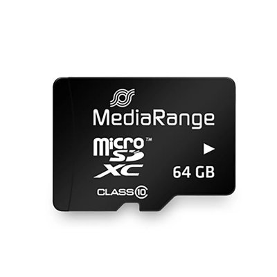 MEDIARANGE  MR955 m&eacute;moire flash 64 Go MicroSDXC Classe 10, Carte m&eacute;moire