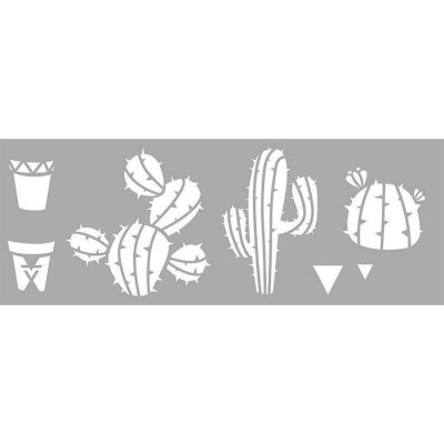 GRAINE CREATIVE MegaCrea Pochoir 15 x 40 cm Cactus - Graine cr&eacute;ative