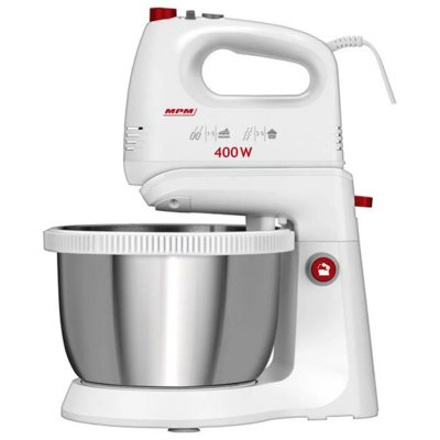 MPM M&eacute;langeur &agrave; P&acirc;tisserie avec Bol Rotative 3,5 L, 5 Vitesses + Turbo 400W Blanc  MMR-21Z