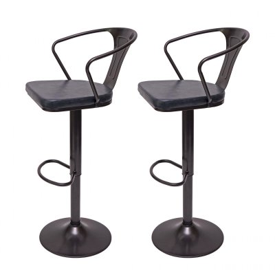 Mendler Lot 2 Tabourets de bar avec accoudoirs - Vintage