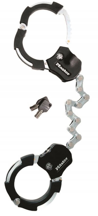 MASTER LOCK Menottes Street Cuff&acirc; avec corps en acier c&eacute;ment&eacute;