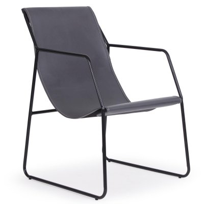  Menzzo Ulysse Fauteuil, Simili (P.U.), Gris, 56