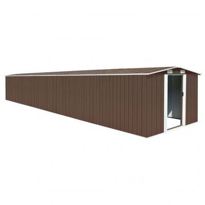VIDAXL Mercatoxl - Abri de jardin Marron 257x779x181 cm Acier galvanis&eacute;