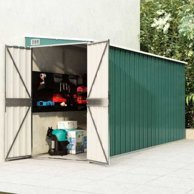 VIDAXL Mercatoxl - Abri de jardin mural Vert 118x382x178 cm Acier galvanis&eacute;
