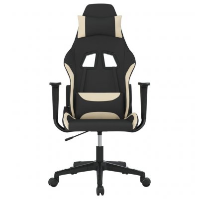 VIDAXL Mercatoxl - Chaise de jeu de massage Noir et cr&egrave;me Tissu