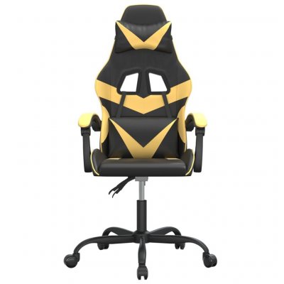 VIDAXL Mercatoxl - Chaise de jeu pivotante Noir et dor&eacute; Similicuir