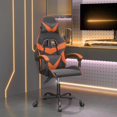 VIDAXL Mercatoxl - Chaise de jeu pivotante Noir et orange Similicuir