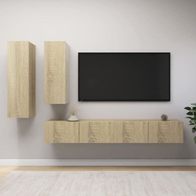 VIDAXL Mercatoxl - Ensemble de meuble tv 4 pcs Ch&ecirc;ne sonoma Agglom&eacute;r&eacute;