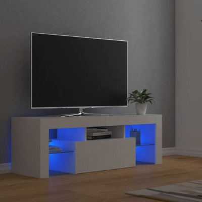 VIDAXL Mercatoxl - Meuble tv avec lumi&egrave;res led Blanc 120x35x40 cm