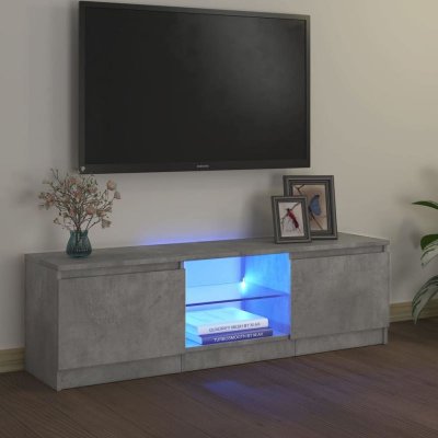 VIDAXL Mercatoxl - Meuble tv avec lumi&egrave;res led gris b&eacute;ton 120x30x35,5 cm