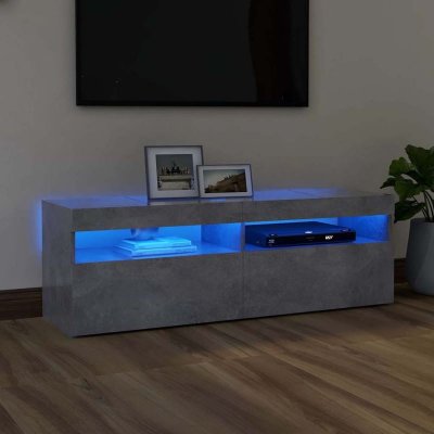 VIDAXL Mercatoxl - Meuble tv avec lumi&egrave;res led gris b&eacute;ton 120x35x40 cm