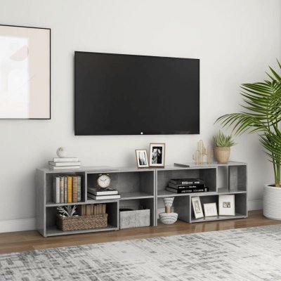 VIDAXL Mercatoxl - Meuble tv Gris b&eacute;ton 149x30x52 cm Agglom&eacute;r&eacute;