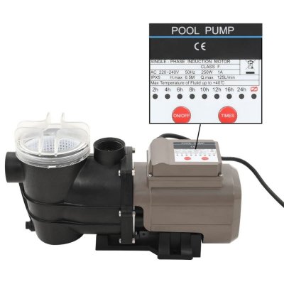 VIDAXL Mercatoxl - Pompe de piscine avec minuterie Noir 0,25 ch 8000 l / h