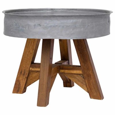 Mercatoxl - Table basse Bois de r&eacute;cup&eacute;ration massif 60 x 45 cm Argent&eacute;