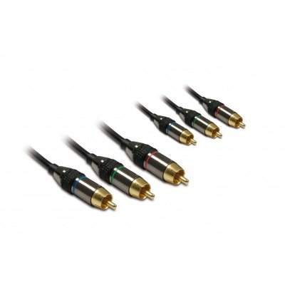 METRONIC  419205 Pack de 3 C&acirc;bles RCA M/M 1,5 m Noir